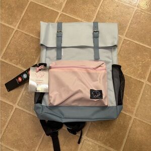 Ivory Ella Pastel Pink and Light Blue Backpack